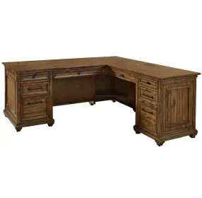 Porter Brown L Shaped Home Office Set