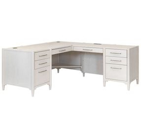 Towne White Double Pedestal L Shape Home Office Set