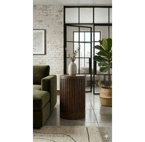 Tulane Brown 24" Round Side Table