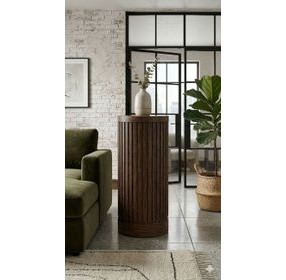 Tulane Brown 36" Round Side Table