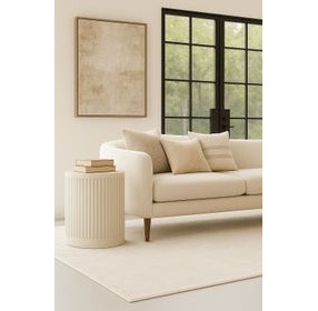 Tulane White Round Chairside Table