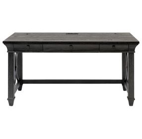 Willow Lane Ebony Black 60" Writing Desk with USB Charging