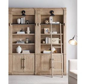 Willow Lane Brown 2 Piece Tall Bookcase with Ladder
