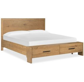 Davenport Rustic Caramel King Storage Panel Bed