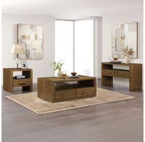 Garland Brown Rectangular Wood Top Ocassional Table