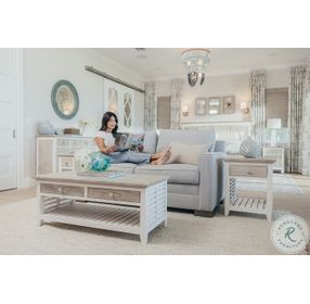 Island Haven Dapple Grey and Blanc Rectangular Ocassional Table Set