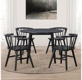 Willow Black Round Dining Room Set