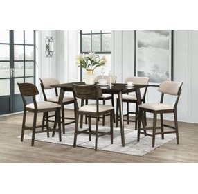 Rex Walnut 60" Rectangular Counter Height Dining Table
