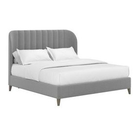 Dante Slate Performance Fabric Queen Upholstered Wide Channel Panel Bed