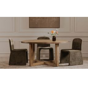 Joel Natural Round Dining Room Set
