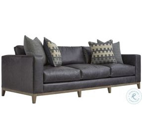 Noel Gray Leather 101" Sofa