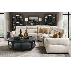 Vann White Leather 6 Piece Modular Power Reclining Sectional with Power Headrest