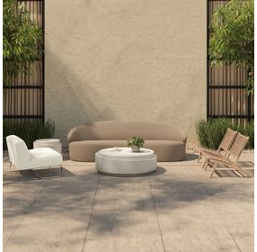 Cosmo Off White Outdoor Round Coffee Table
