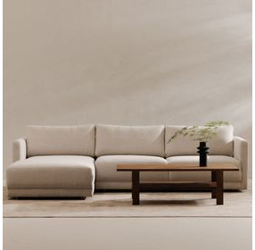 Bryn Oyster 2 Piece Modular LAF Sectional with Pillows