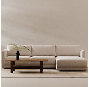 Bryn Oyster 2 Piece Modular RAF Sectional with Pillows