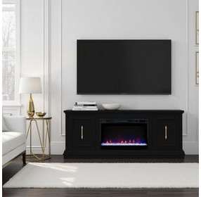 Jordan Black 65" TV Stand with Fireplace
