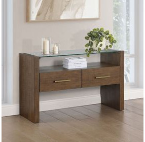 Garland Toffee Rectangular Glass Top Sofa Table