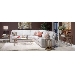 Serenelle Burnished Brass Rectangular Glass Top Occassional Table Set