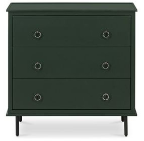 Reagan Deep Green 3 Drawer Nightstand