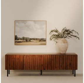 Lincoln Brown 4 Door Media Cabinet