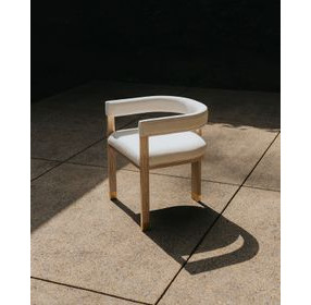 Jude Cerused Oak and White Performance Fabric Accent Chair