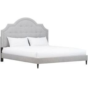 Zest Light Gray and Black Upholstered Panel Bedroom Set