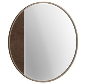 Verge Handcrafted Walnut Round Mirror