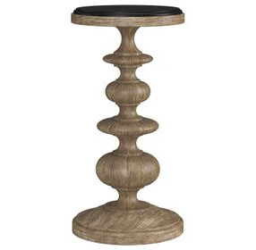 Architrave Black and Brown Round Marble Top Accent Table