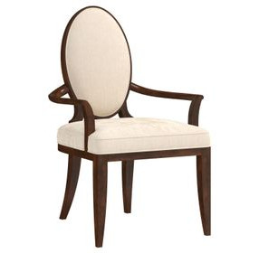 Boulevard Beige and Auburn Upholstered Arm Chair Set of 2