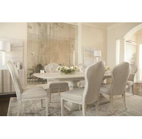 East Hampton Cerused Linen Rectangular Extendable Dining Room Set