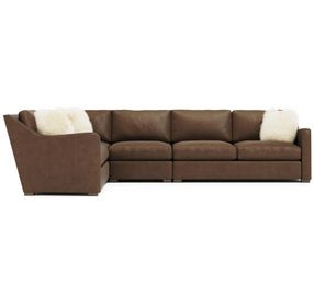 Ventura Brown 4 Piece Sectional with Pillows