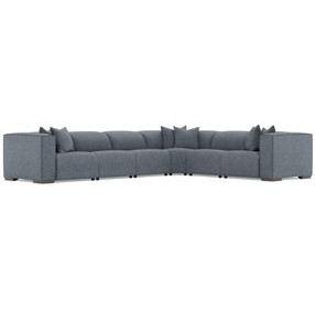 Bliss Blue 6 Piece Modular Power Reclining Sectional with Pillows