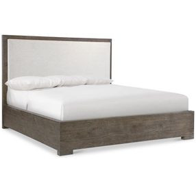 Outline Cassel and White Performance Fabric Queen Upholstered Panel Bed