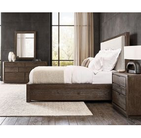 Outline Cassel and White Performance Fabric King Upholstered Panel Bed