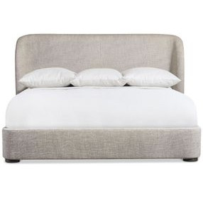 Geneve Beige and Robor Performance Fabric King Upholstered Shelter Bed