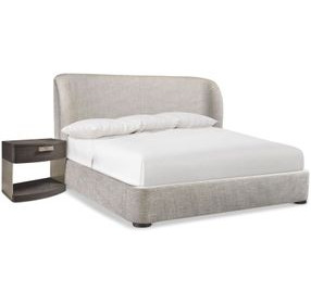 Geneve Beige and Robor Performance Fabric Upholstered Shelter Bedroom Set