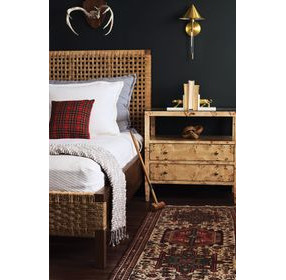 Cynthia Brown Rectangular 2 Drawer Glass Top Side Table