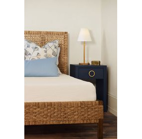 Malcolm Textured Navy Rectangular 1 Drawer Side Table