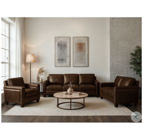 Kathleen Brown Leather 60" Loveseat with Nailhead Trim