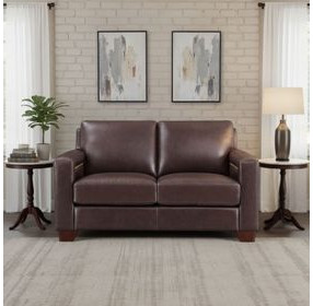 Kathleen Brown Leather 60" Loveseat