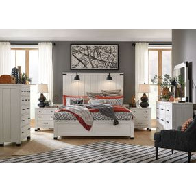 Harper Springs Silo White and Black 6 Drawer Dresser with Rectangular Mirror