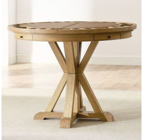 Rylie Natural 48" Round Counter Height Dining Table with Game Top