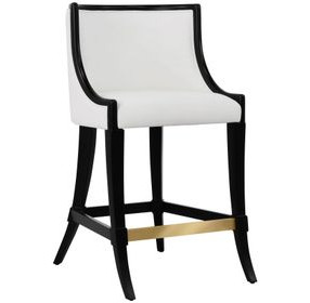 Keaton White and Black Performance Fabric Counter Height Stool