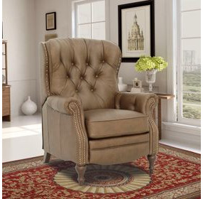 Kendall Oasis Walnut Leather Push Thru The Arms Recliner