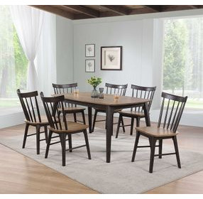 Kensington Black and Natural Rectangular Leg Dining Room Set