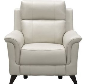 Kester Laurel Cream Leather Power Recliner with Power Headrest and USB Charging