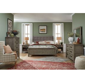 Claremont Smokey Taupe California King Upholstered Panel Bed