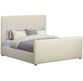Zest Cream Upholstered Flanged Panel Bedroom Set