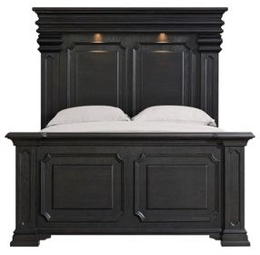 Paterson Black Bedroom Set with USB Charging and LED