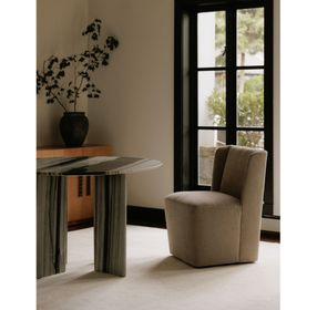 Cormac Warm Sand Performance Fabric Upholstered Dining Chair